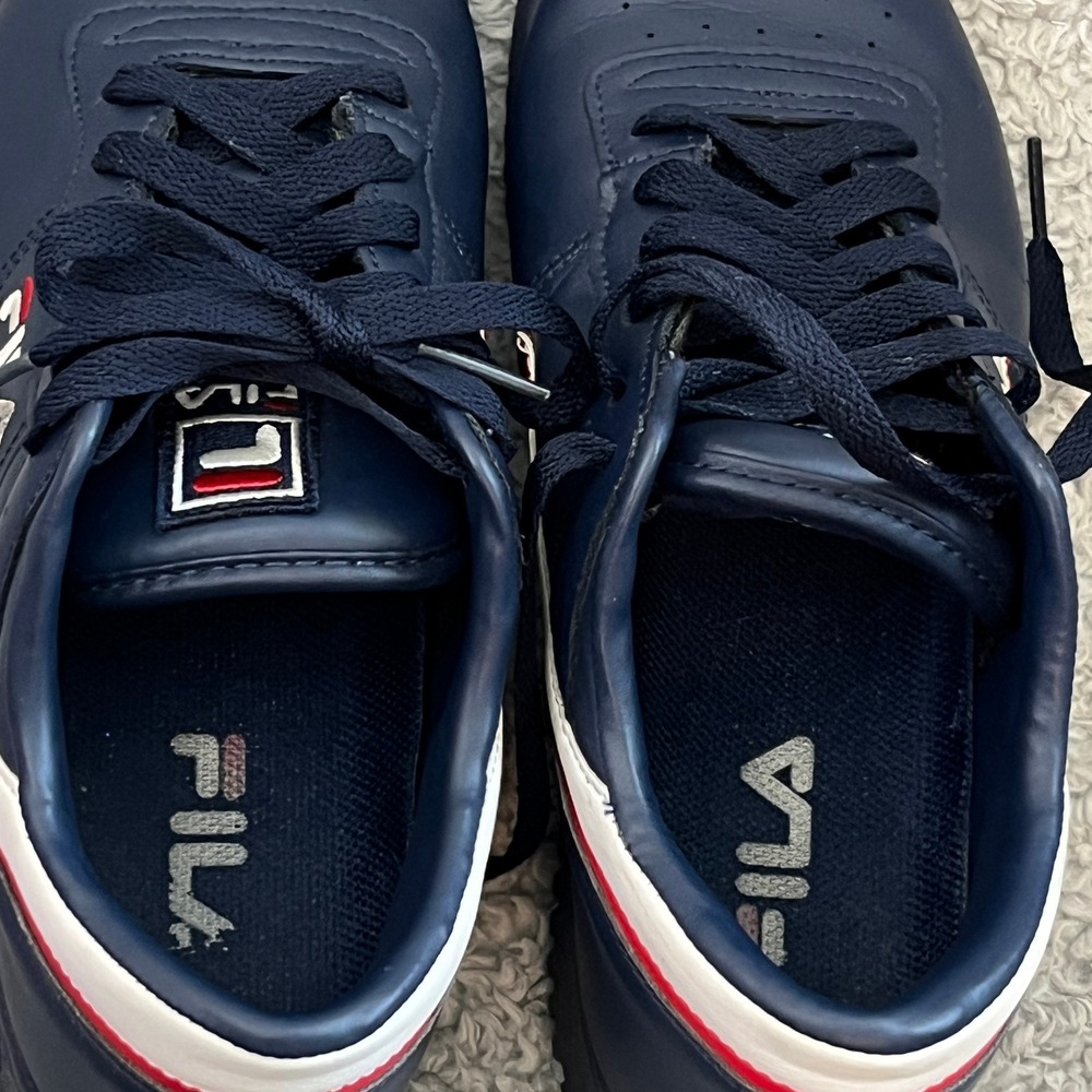 Fila Original Fitness Sneakers Mens 8.5 Navy Blue Red White 11F16LT-460 - Picture 4 of 13
